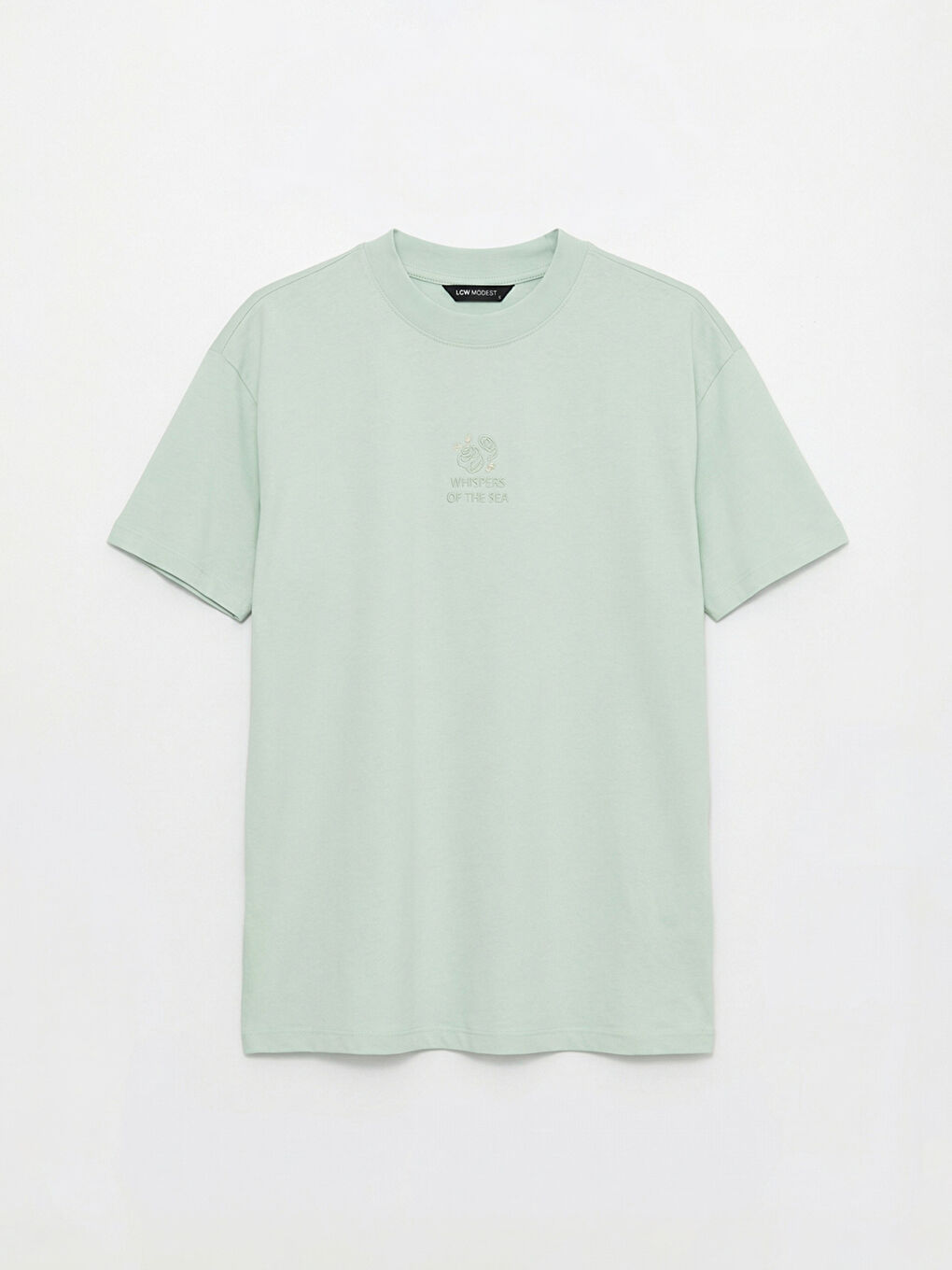 Yeşil Bisiklet Yaka Baskılı Kadın Tişört