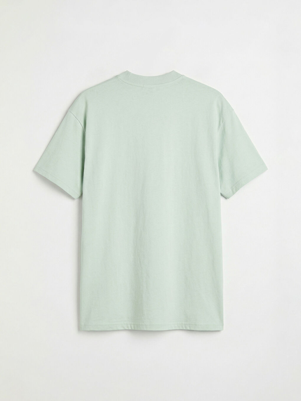 Yeşil Bisiklet Yaka Baskılı Kadın Tişört-1