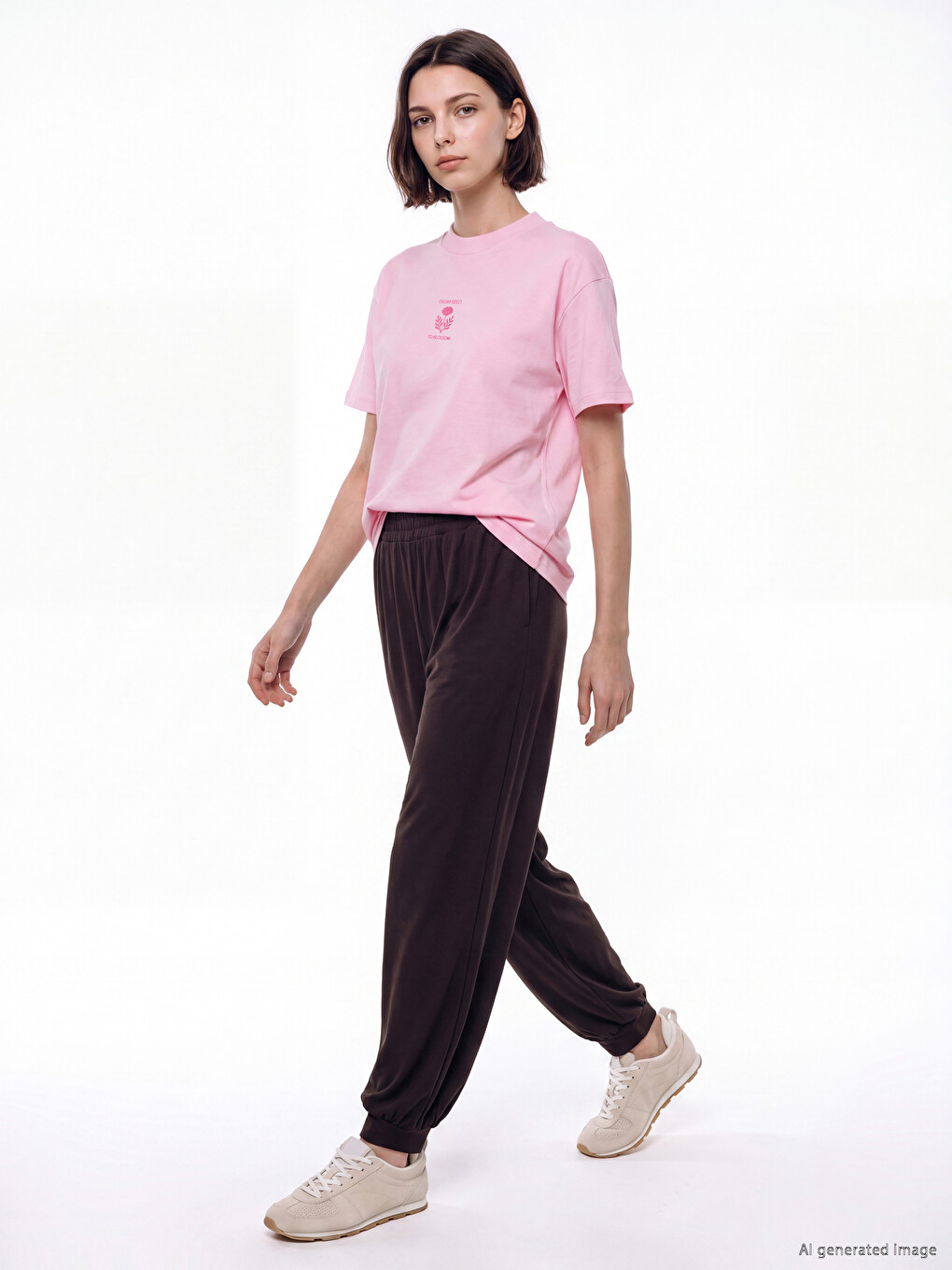 Printed %100 Cotton Women's T-shirt-1