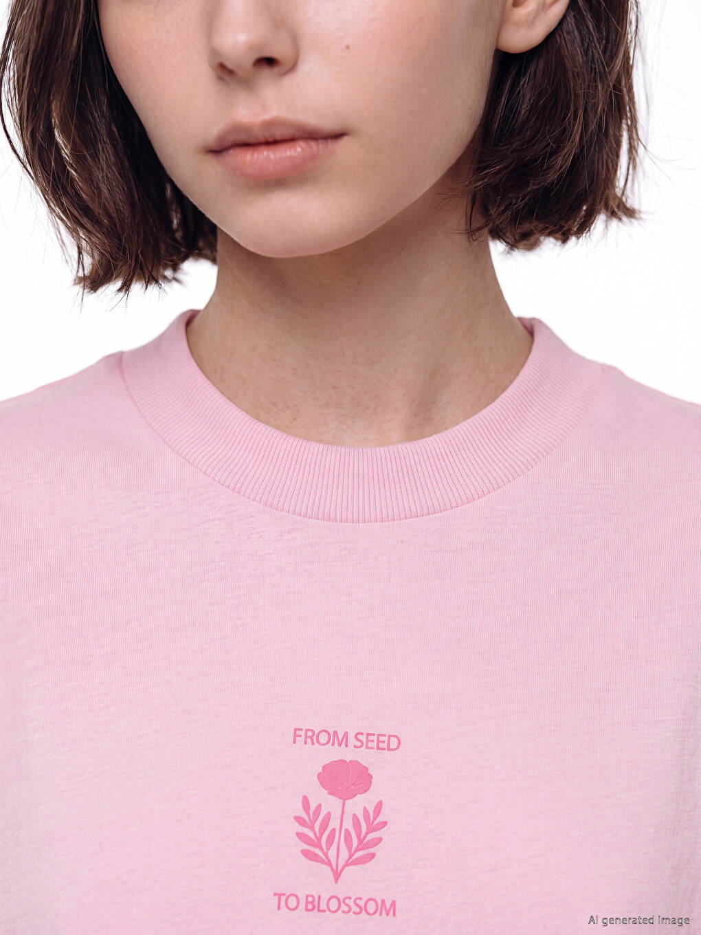 Printed %100 Cotton Women's T-shirt-2