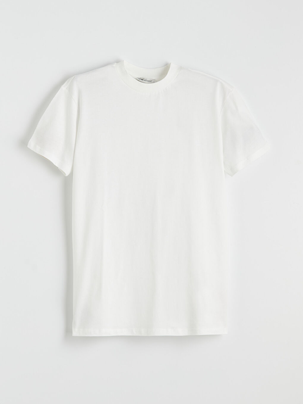 Ekru Bisiklet Yaka Kadın Tişört-4