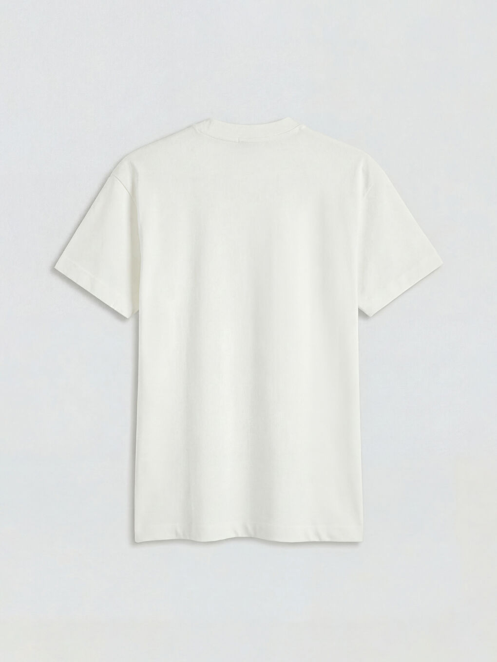 Ekru Bisiklet Yaka Puantiyeli Kadın Tişört-1