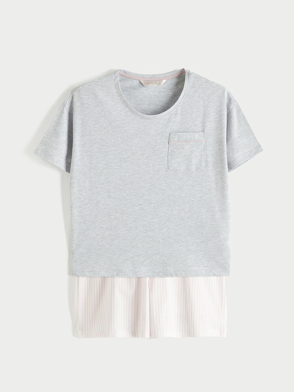 Pembe Çizgili Kadın Şortlu Pijama Takımı-4