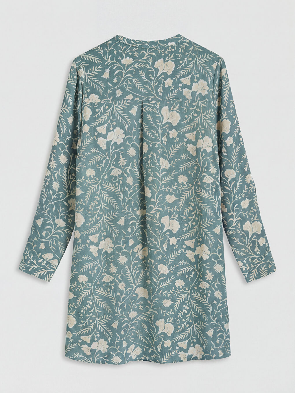 Yeşil Hakim Yaka Çiçekli Kadın Tunik-1