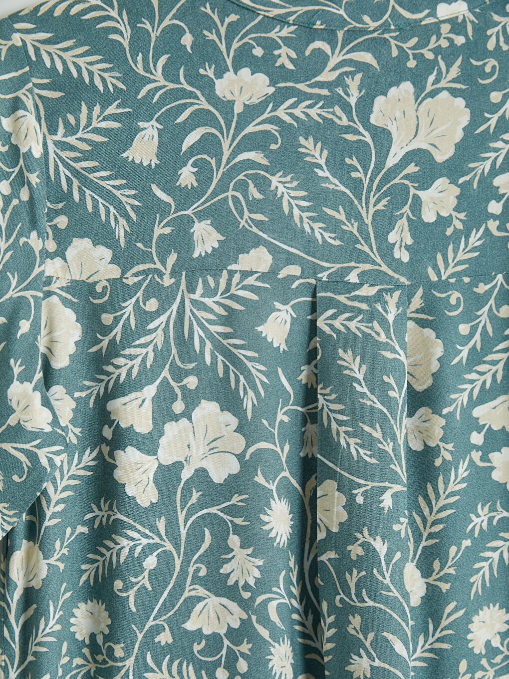 Yeşil Hakim Yaka Çiçekli Kadın Tunik-3