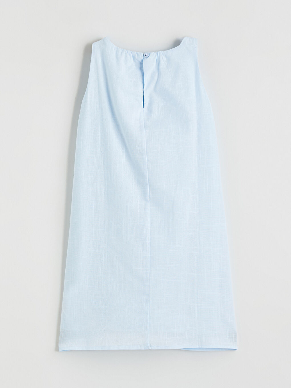 Mavi Bisiklet Yaka Çiçekli Kız Çocuk Elbise-2