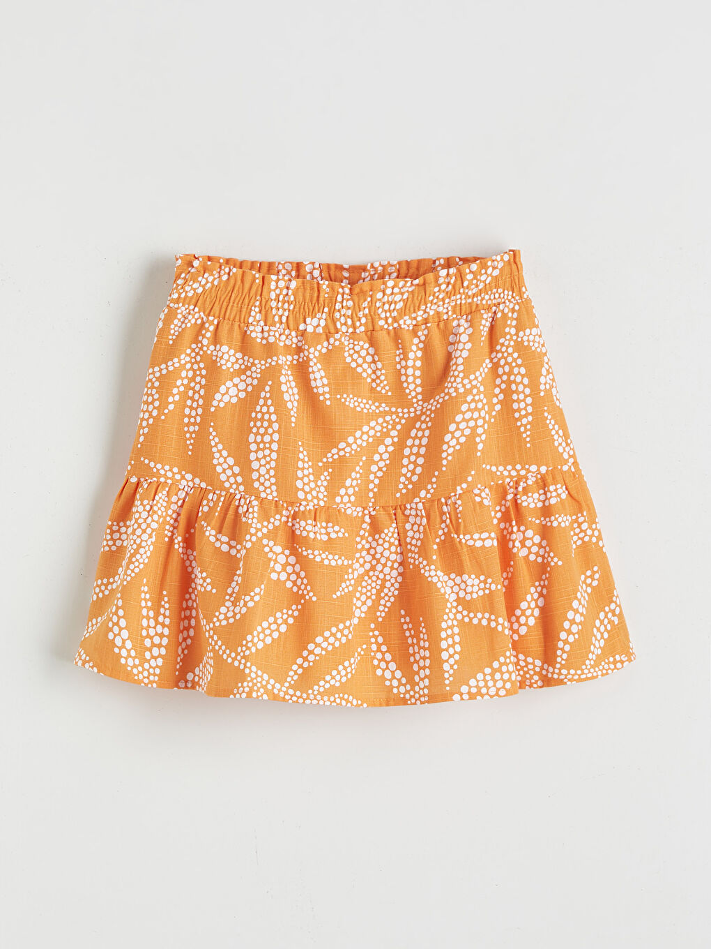 Turuncu Beli Lastikli Kız Çocuk Etek