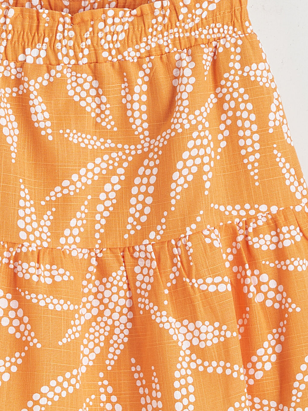 Turuncu Beli Lastikli Kız Çocuk Etek-2