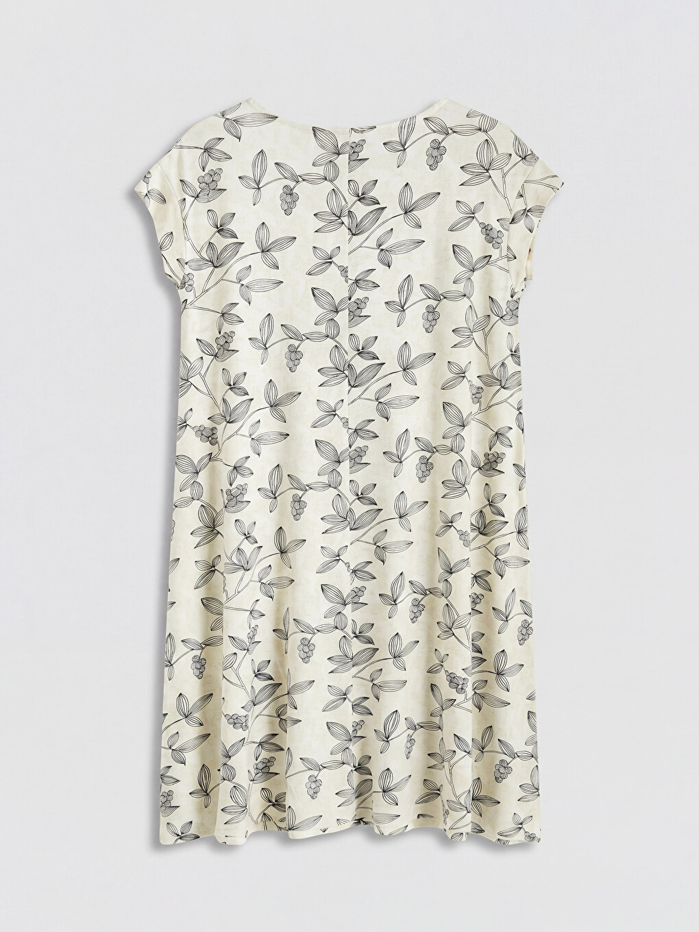 Crew Neck Floral A Form Dress-5