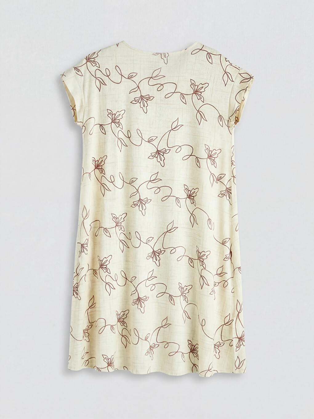 Crew Neck Patterned A-Line Dress-5