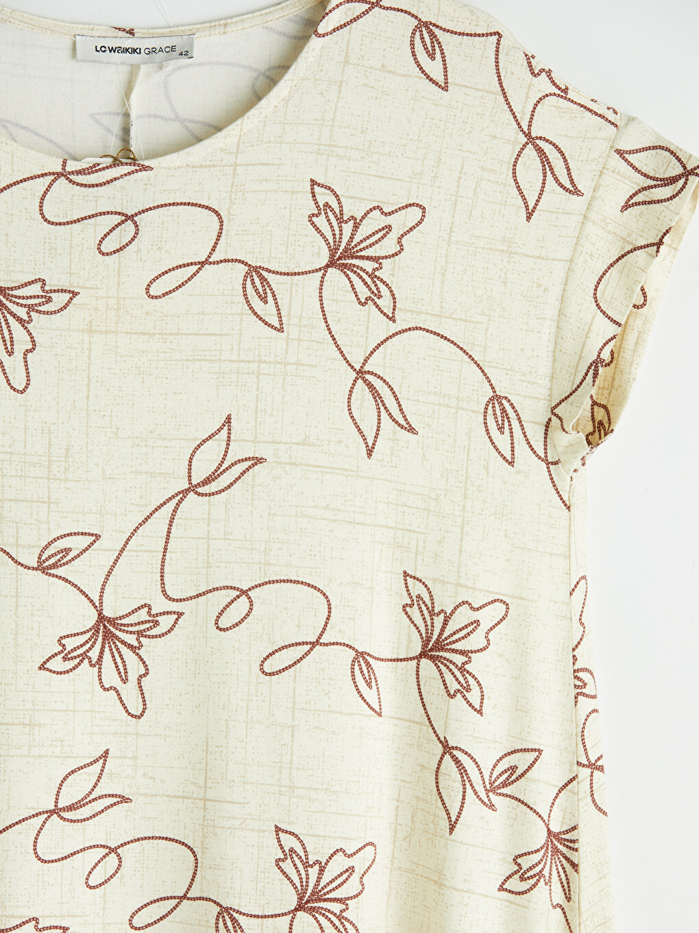 Crew Neck Patterned A-Line Dress-6