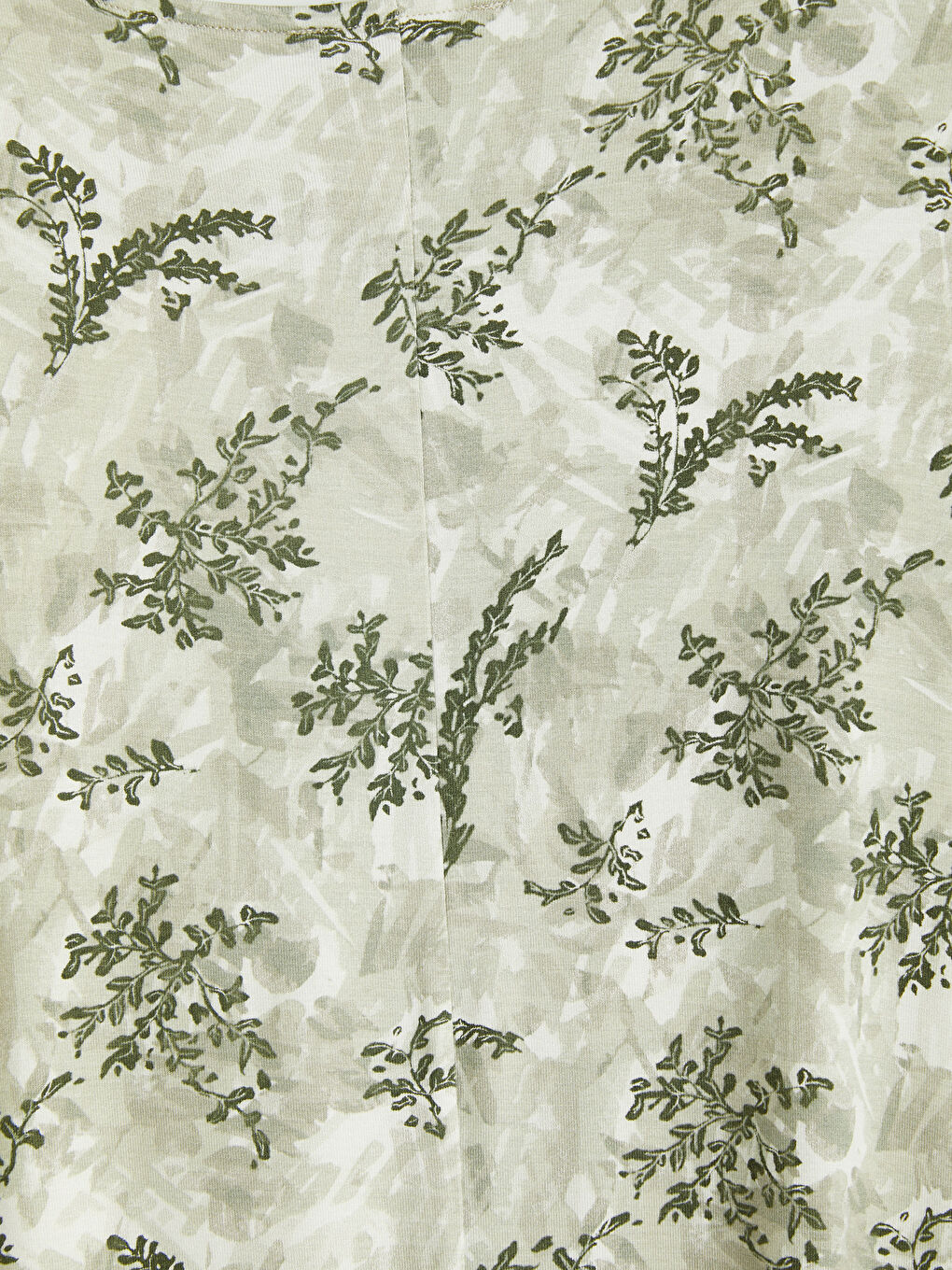 Yeşil Bisiklet Yaka Çiçekli A Kesim Elbise-4