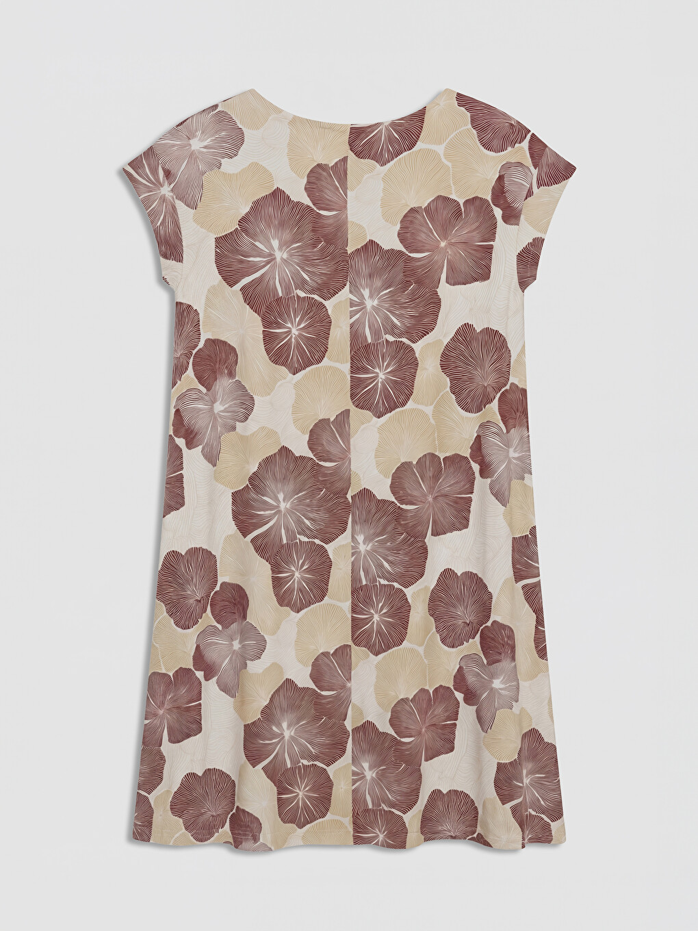 Crew Neck Floral A Form Dress-5