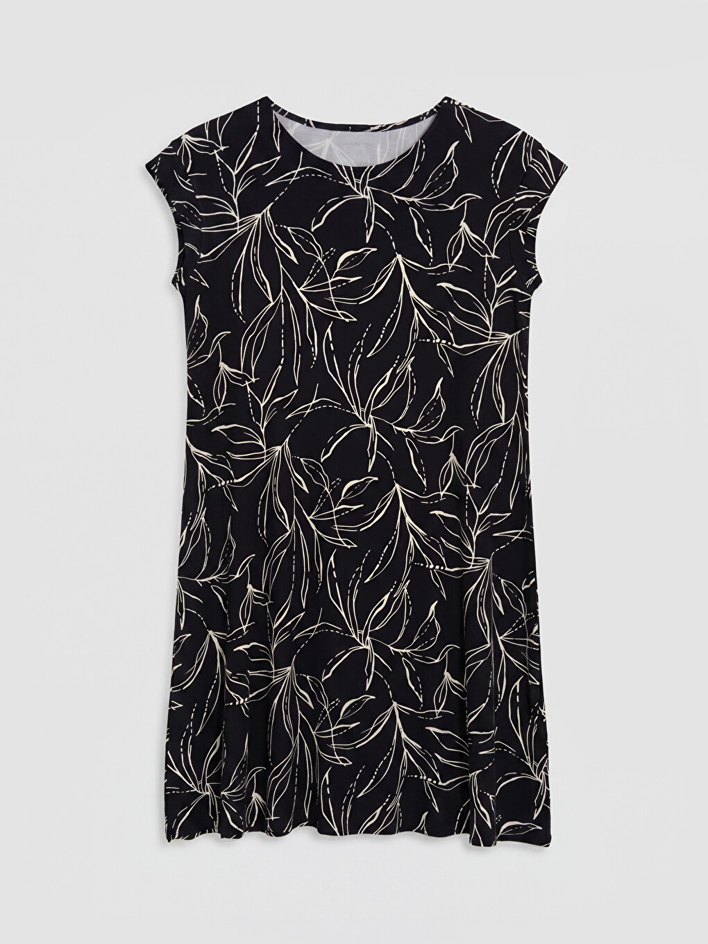 Crew Neck Floral A Form Dress-4