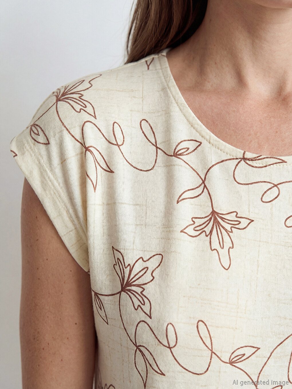 Crew Neck Patterned A-Line Dress-2