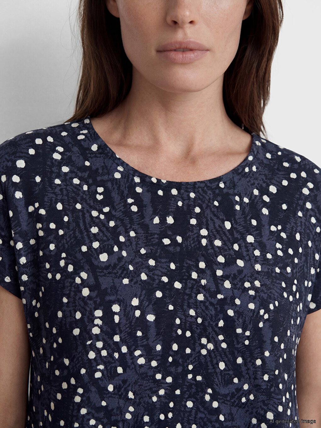 Crew Neck Patterned A-line Dress-2