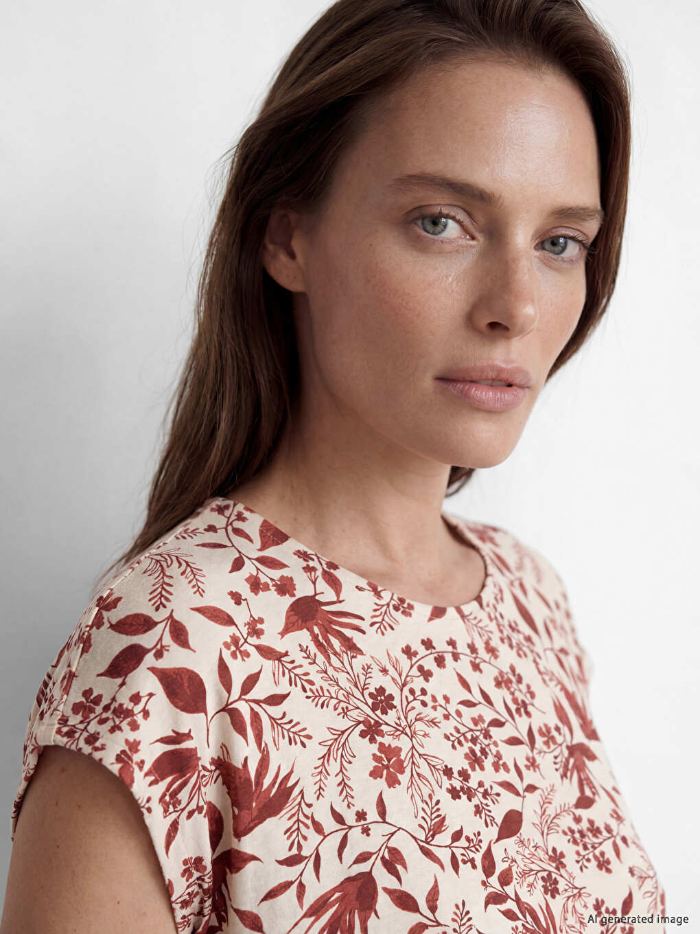 Crew Neck Patterned A-line Dress-2