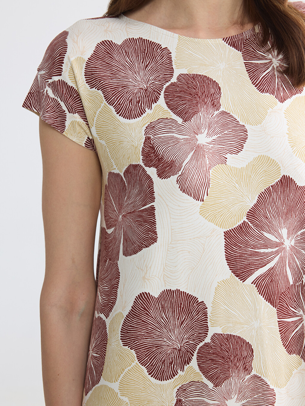 Crew Neck Floral A Form Dress-2