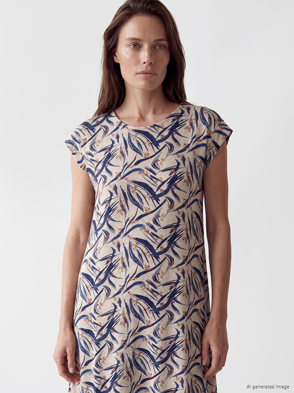 Žena EKRU haljina-1