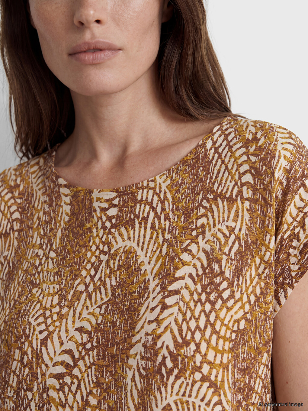 Crew Neck Patterned Dress-2