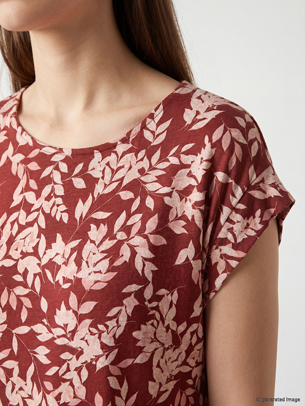 Crew Neck Floral Dress-2