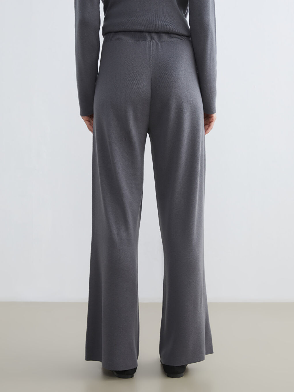 Pantaloni Tricot Basic cu Talie Elastică pentru Femei-3