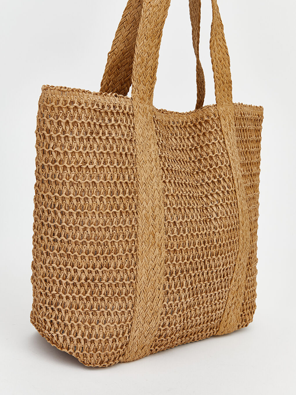 Kahverengi Kadın Hasır Plaj Çantası-1