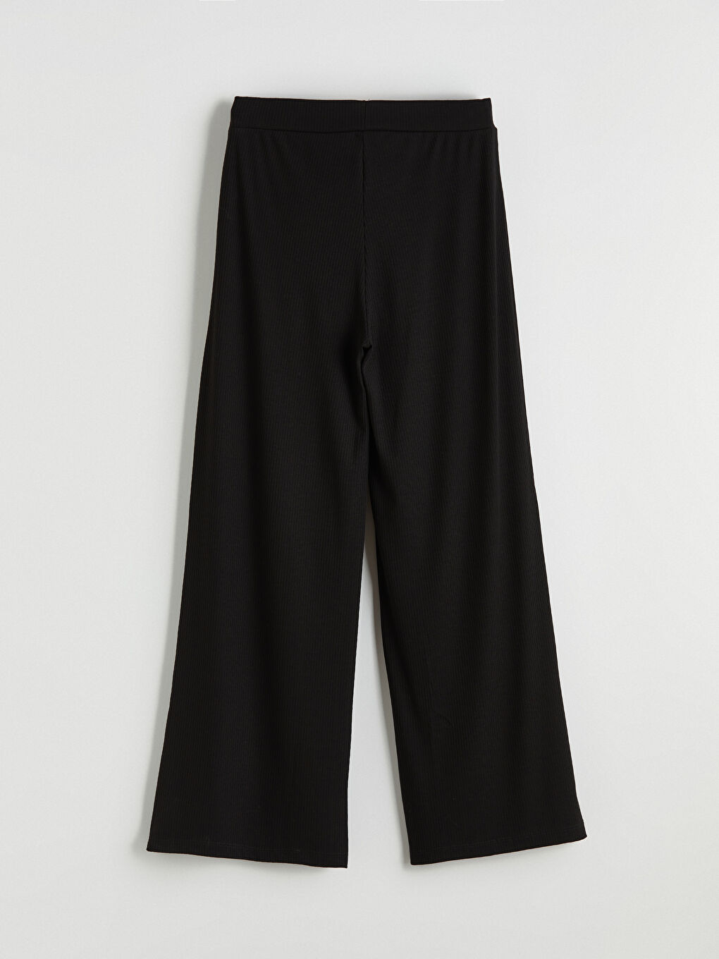 Siyah Beli Lastikli Geniş Paça Kadın Eşofman Altı-6