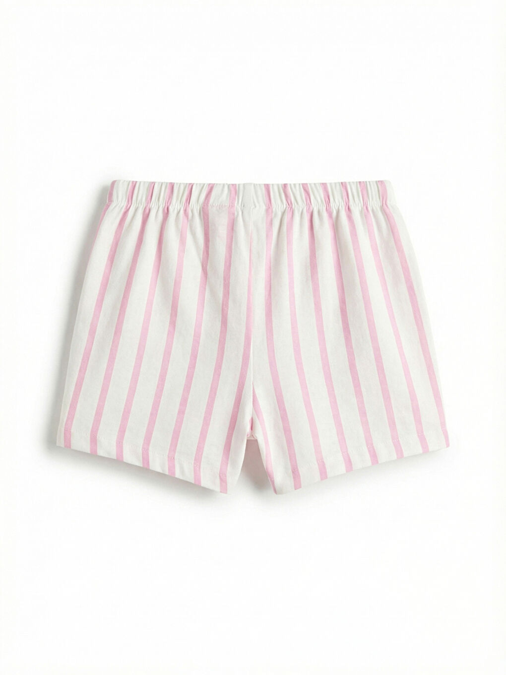 Ekru Çizgili Kız Bebek Şort-1