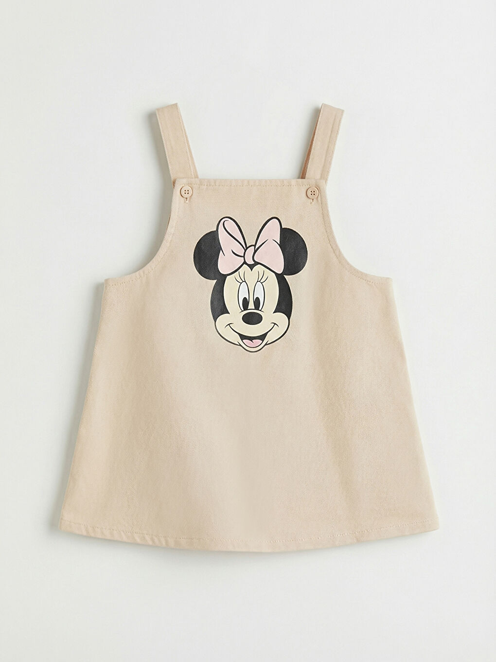 Minnie Mouse Print Baby Girl Pinafore Dress and T-shirt Set-3