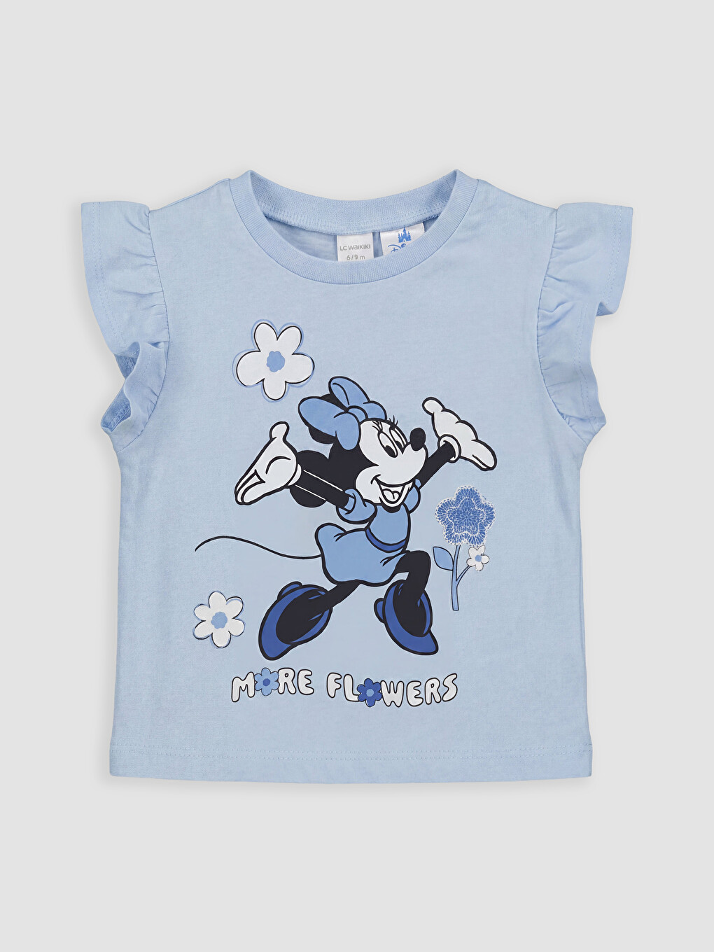 Mavi Minnie Mouse Baskılı Kız Bebek Takım-1