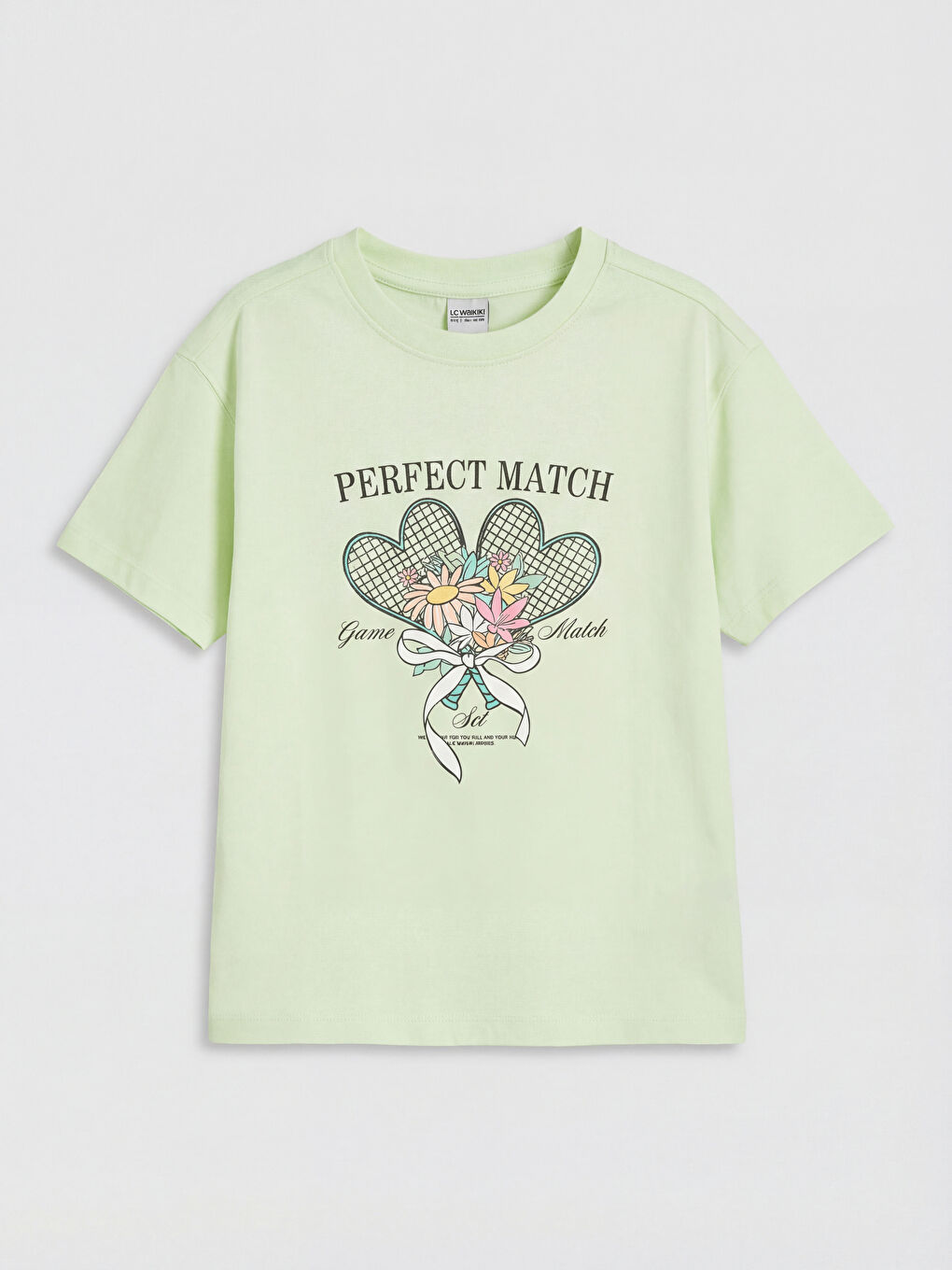 Crew Neck Printed Girls' T-Shirt