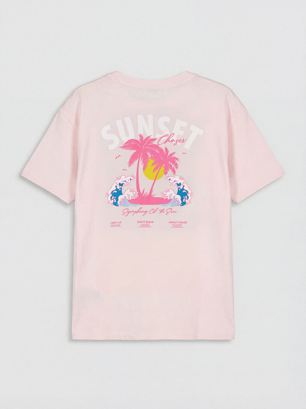 تي شيرت بناتي مطبوع بياقة دائرية-2