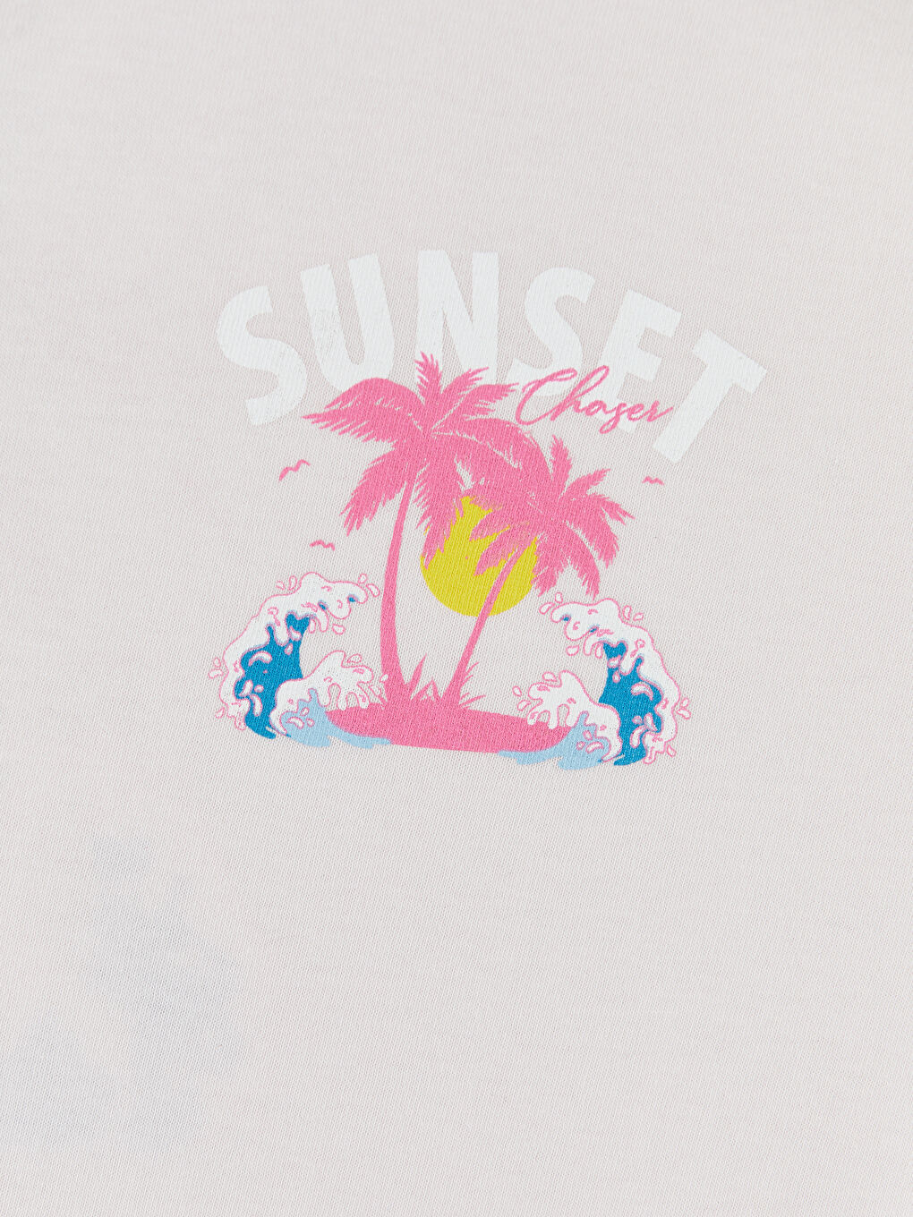 تي شيرت بناتي مطبوع بياقة دائرية-3