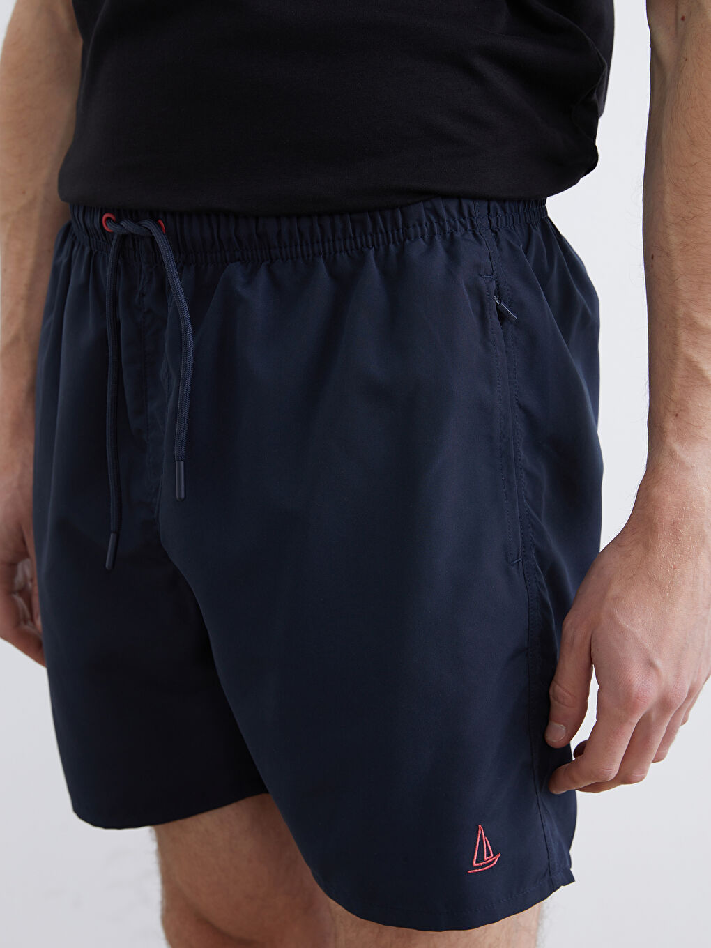 İndigo Diz Hizası Boy Basic Erkek Deniz Şortu-2