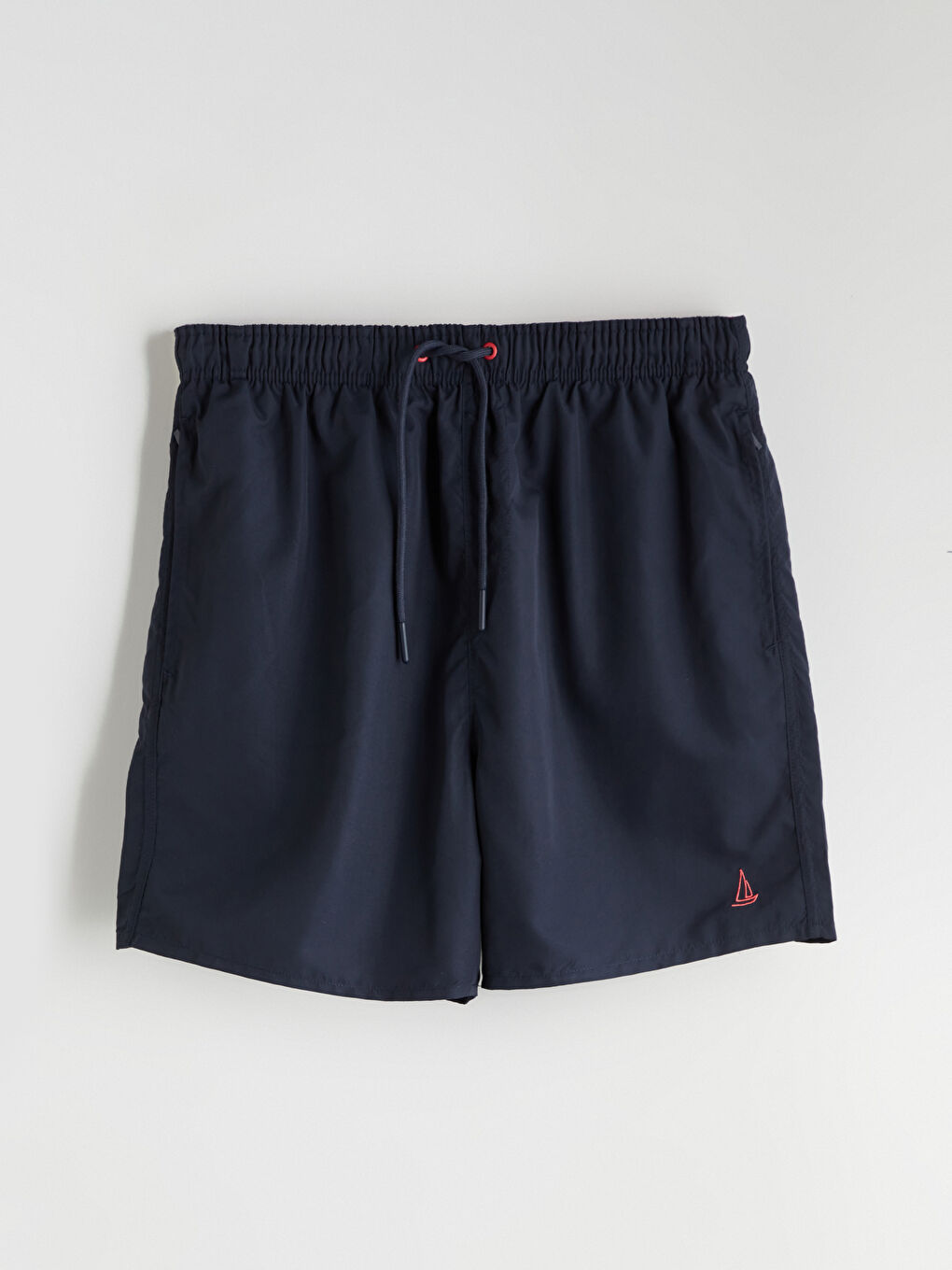 İndigo Diz Hizası Boy Basic Erkek Deniz Şortu-4