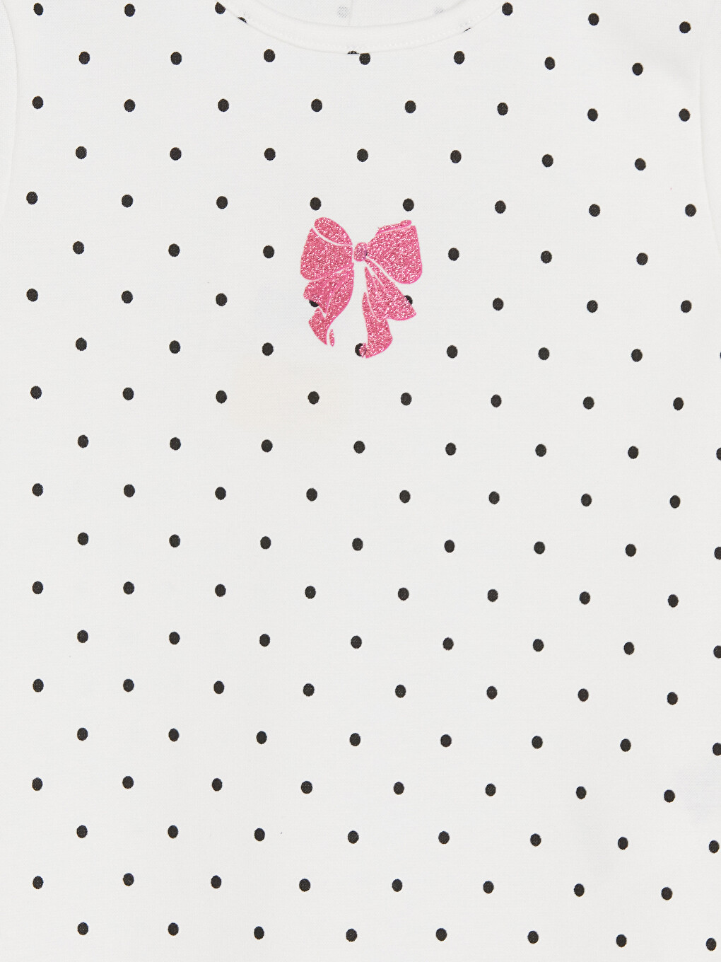 Crew Neck Polka Dot Printed Girls' T-Shirt-2