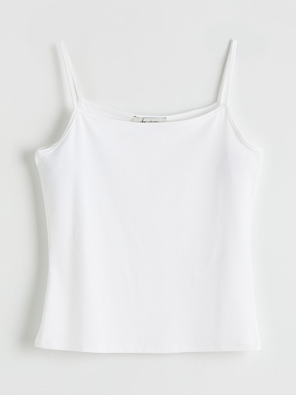 Beyaz U Yaka İp Askılı Kadın Atlet