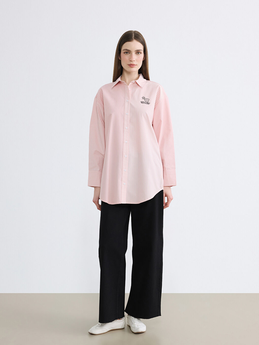 ქალი ვარდისფერი პერანგი ტუნიკა-1