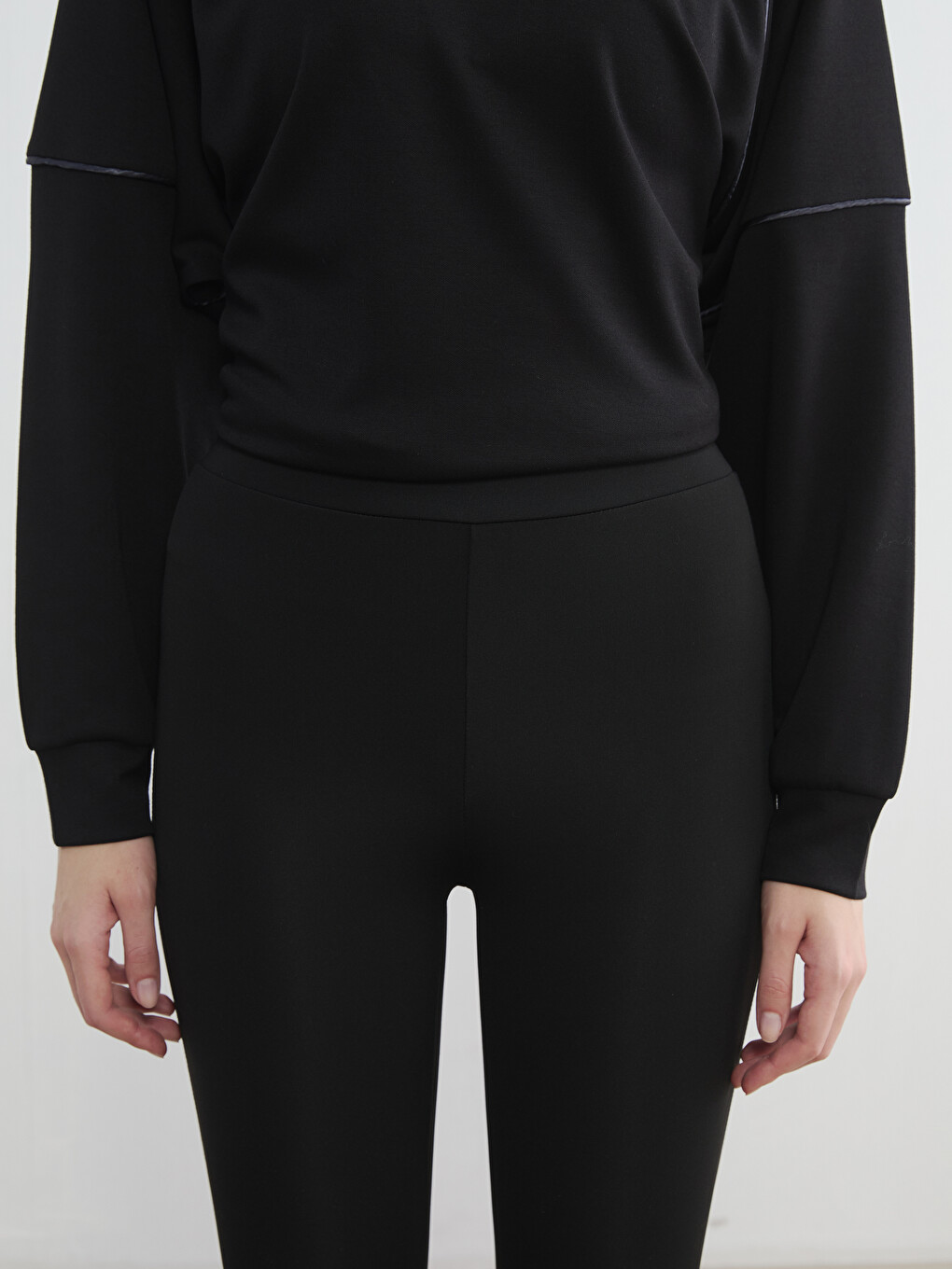 Plain High Waist Women's Leggings-2