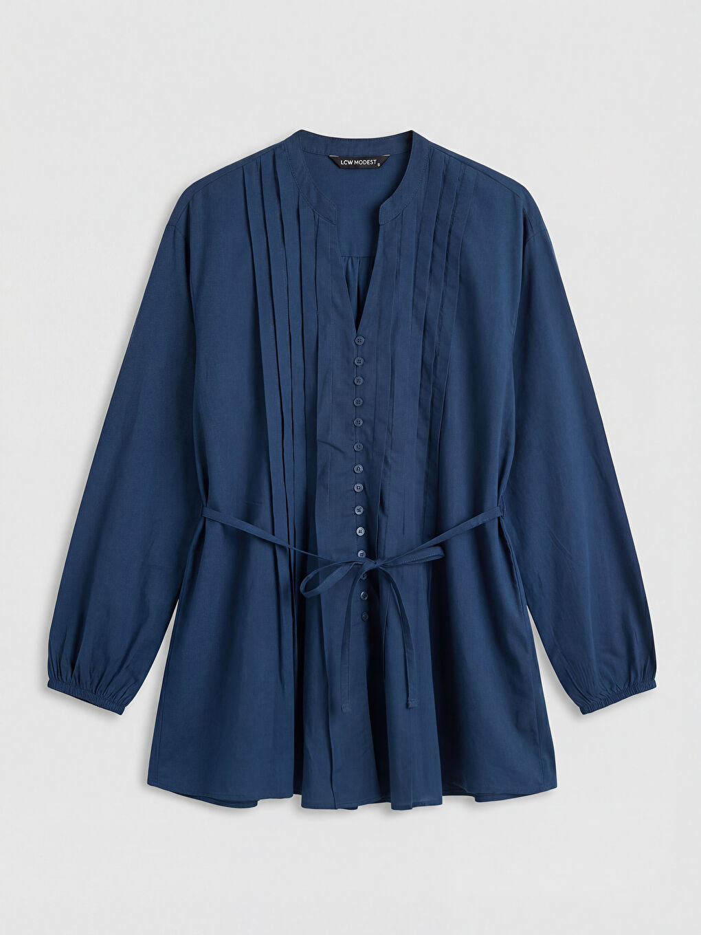 Notch Neck Pleated Blouse-4
