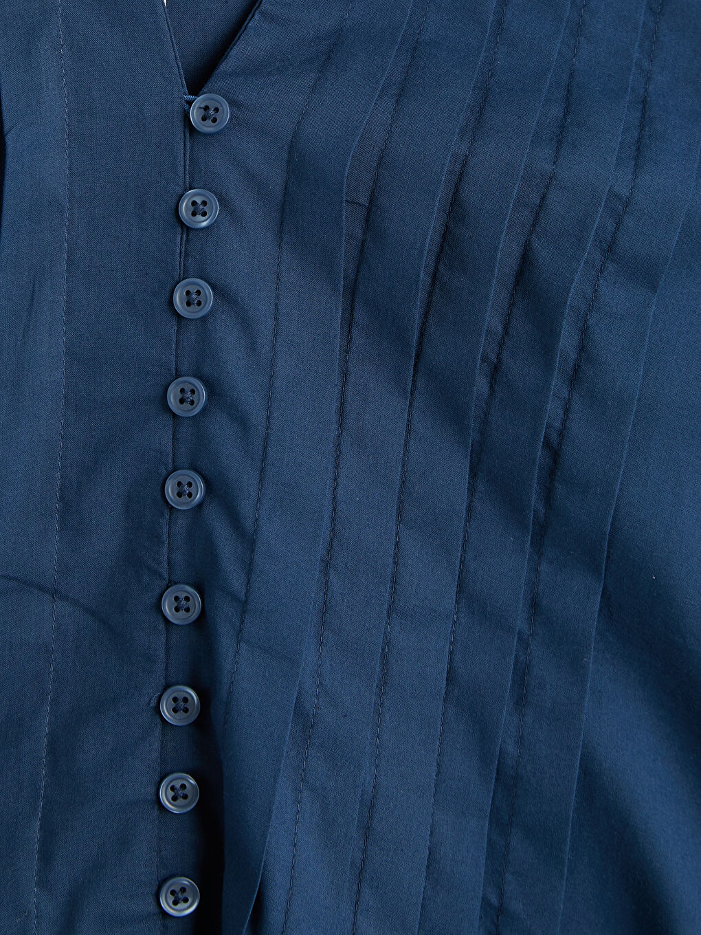 Notch Neck Pleated Blouse-6