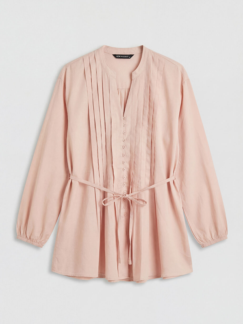 Notch Neck Pleated Blouse-4