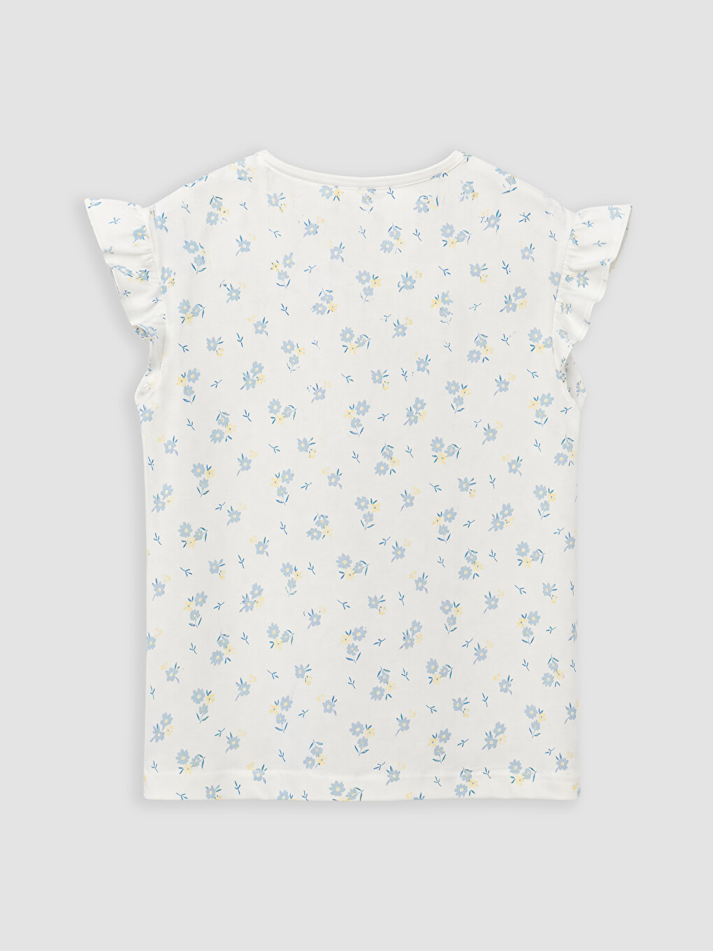 Printed Ruffled Girls' T-Shirt-2