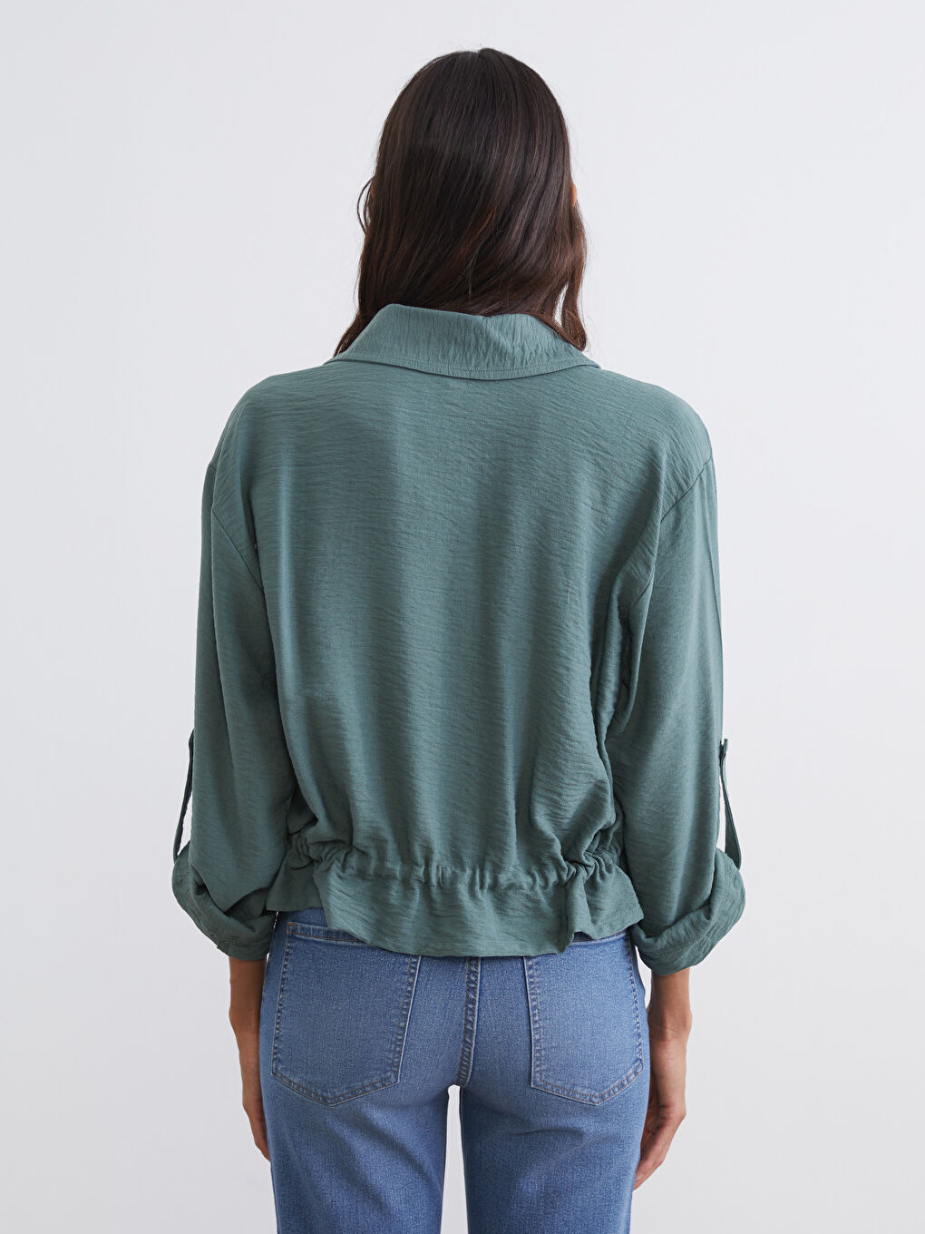 Textured Oversize Women's Shirt-3