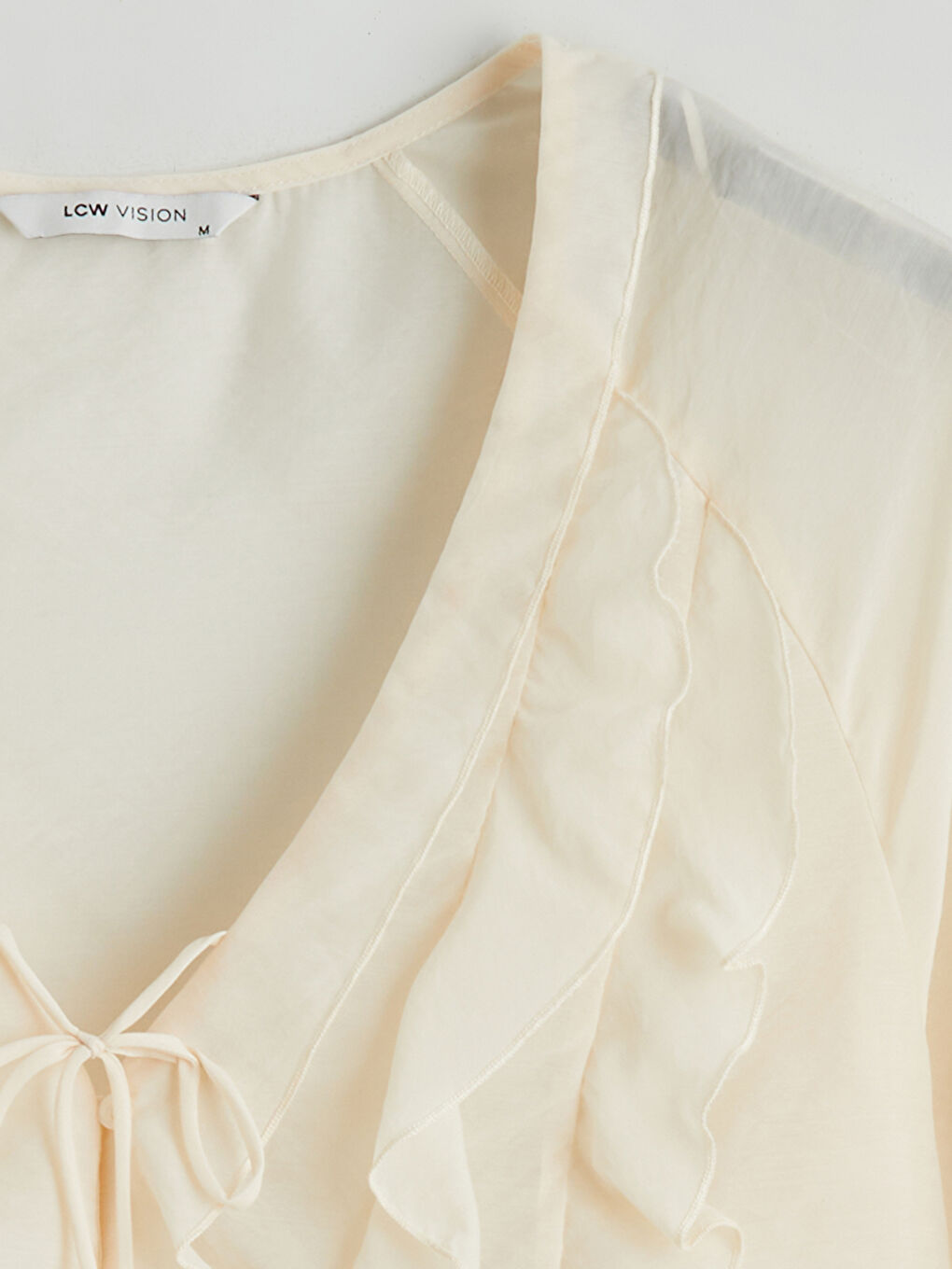 V Neck Frilled Chiffon Blouse-5