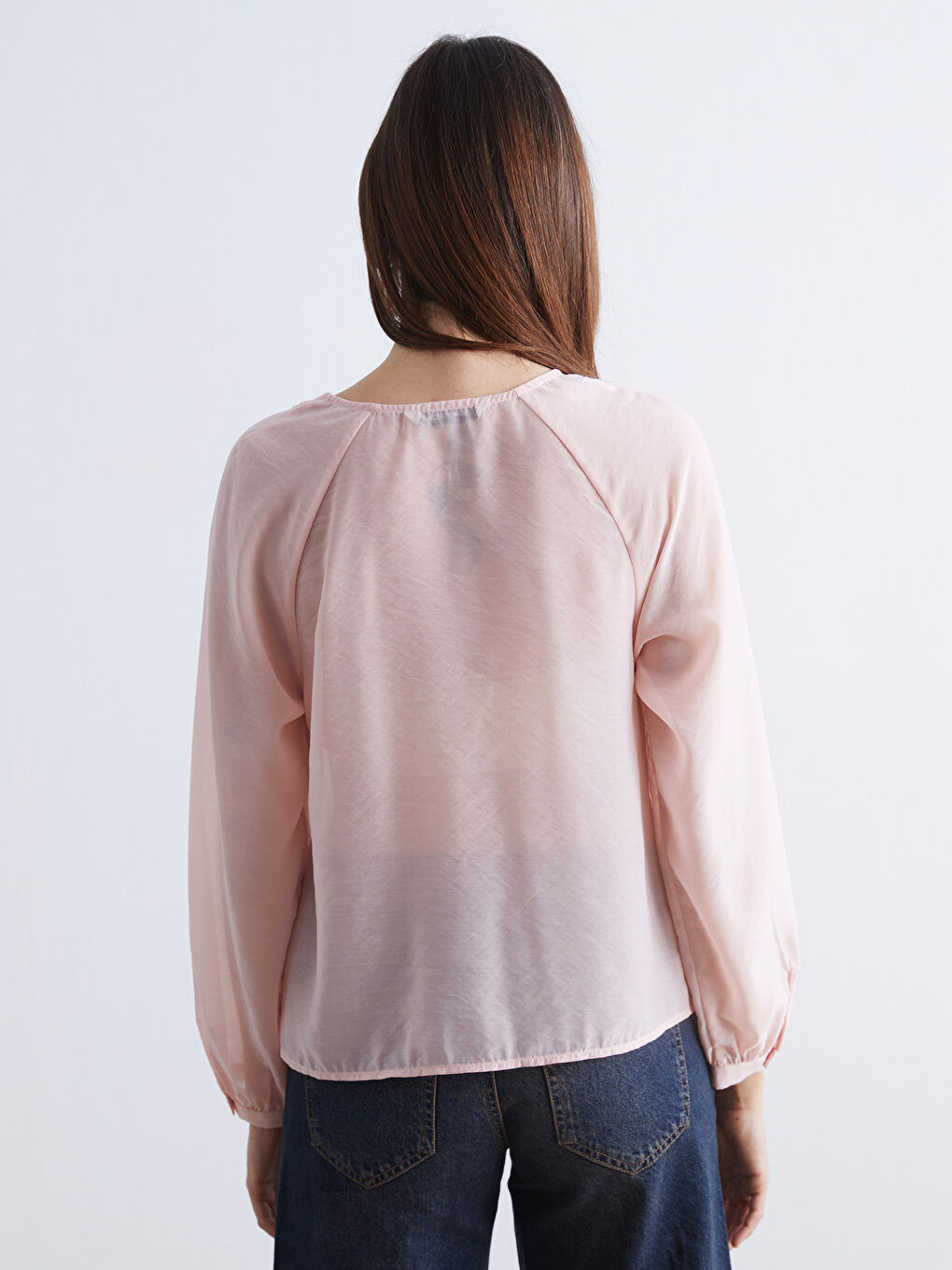 Bluză Șifon cu Volănașe și Decolteu în V-3