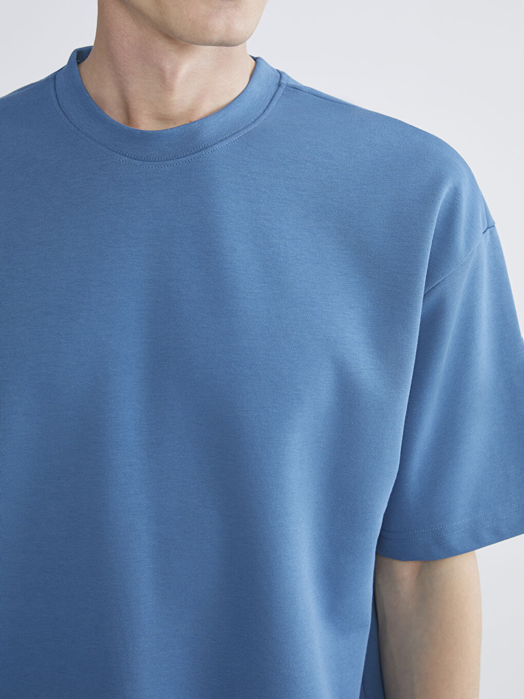 Mavi Bisiklet Yaka Erkek Tişört-2