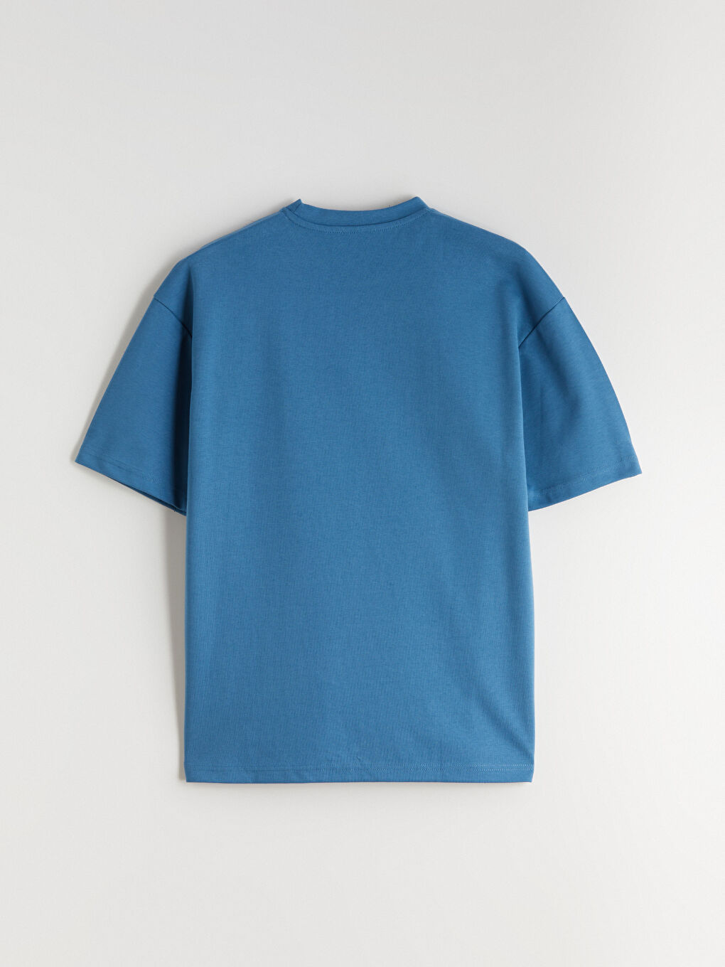 Mavi Bisiklet Yaka Erkek Tişört-5