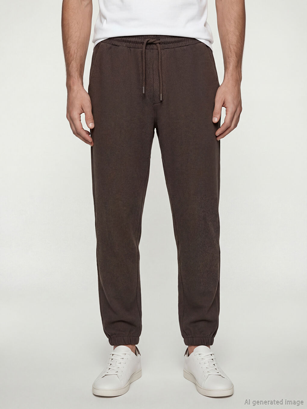 Kahverengi Standart Kalıp ErkekJogger Eşofman Altı-1